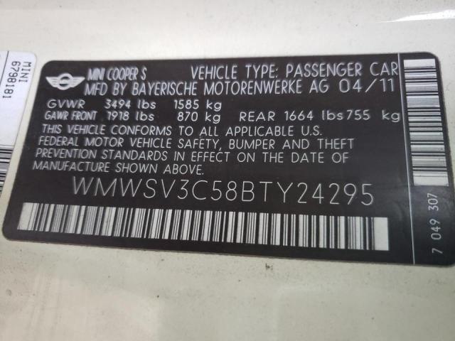 WMWSV3C58BTY24295 Mini Cooper