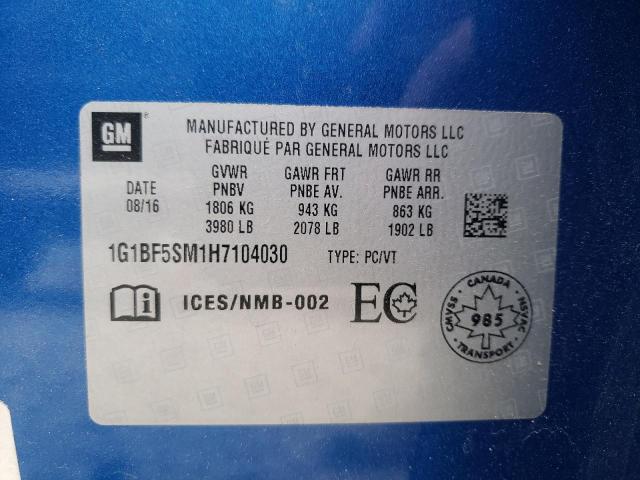 2017 CHEVROLET CRUZE PREM - 1G1BF5SM1H7104030