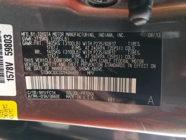 5TDKK3DC0DS404489 2013 TOYOTA SIENNA, photo no. 13