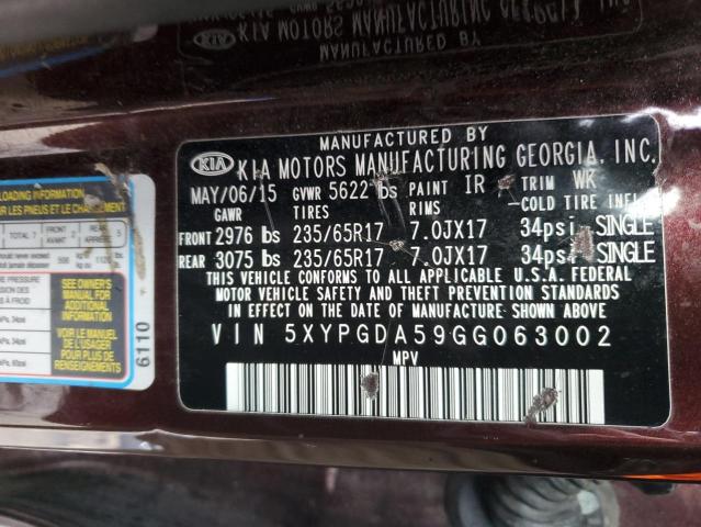 5XYPGDA59GG063002 KIA SORENTO LX