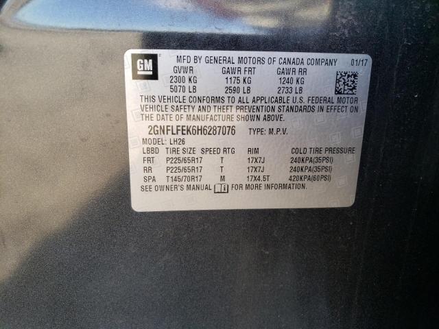 2017 CHEVROLET EQUINOX LT - 2GNFLFEK6H6287076