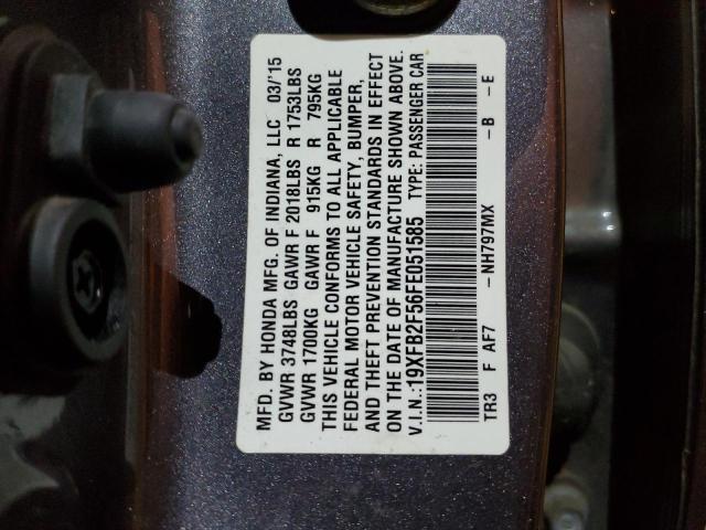 2015 HONDA CIVIC - 19XFB2F56FE051585