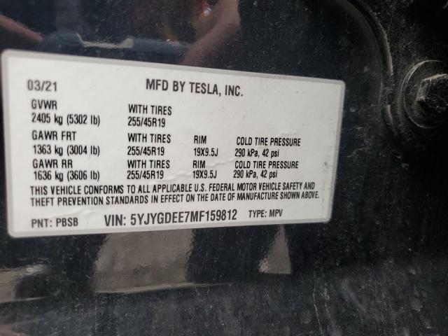 5YJYGDEE7MF159812 Tesla Model Y