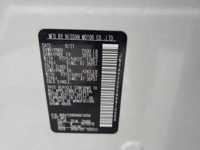 2022 NISSAN ARMADA PLA - JN8AY2DB5N9810008