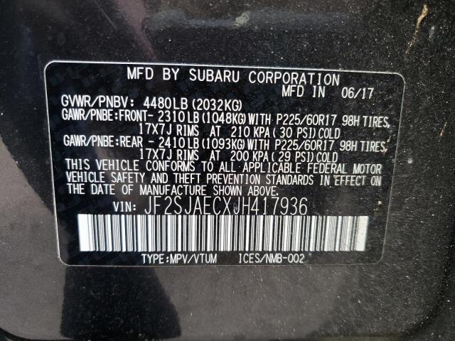 2018 SUBARU FORESTER 2 - JF2SJAECXJH417936