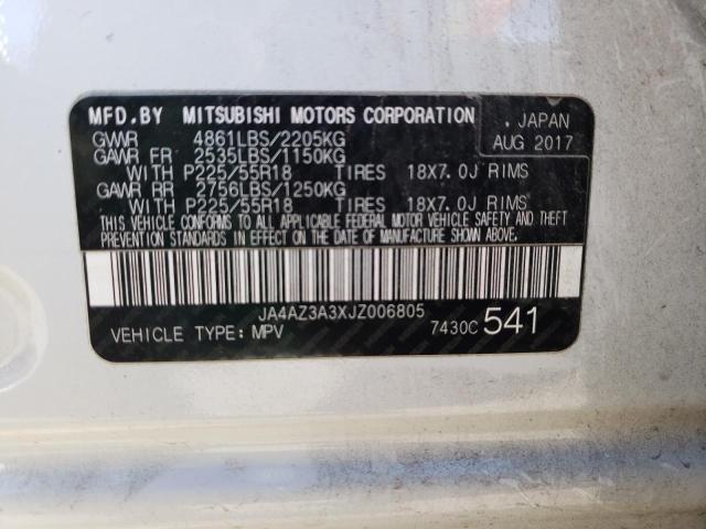 2018 MITSUBISHI OUTLANDER JA4AZ3A3XJZ006805