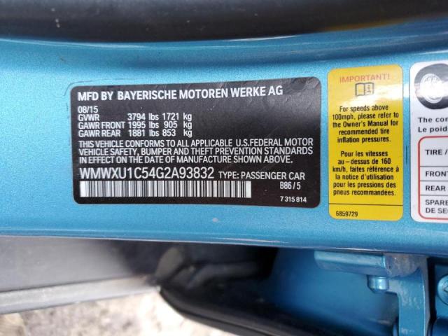 WMWXU1C54G2A93832 Mini Cooper