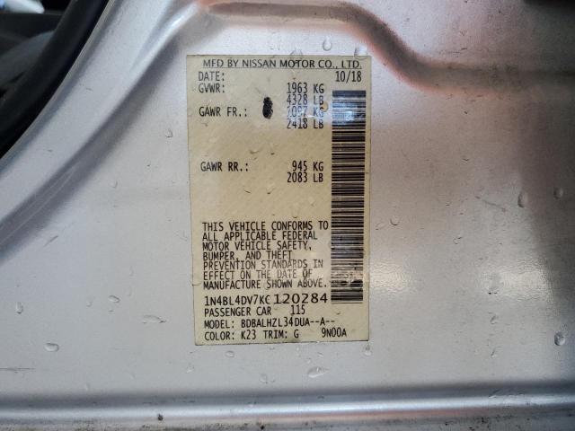 2019 NISSAN ALTIMA SV - 1N4BL4DV7KC120284