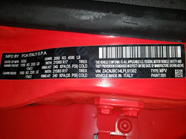 2020 JEEP RENEGADE T - ZACNJBC14LPL91362