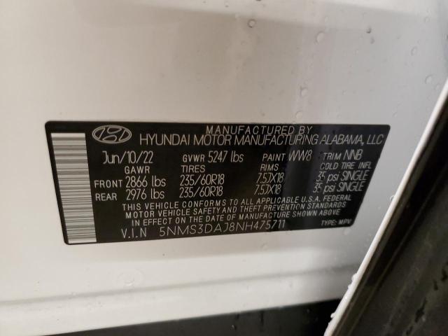 2022 HYUNDAI SANTA FE S - 5NMS3DAJ8NH475711