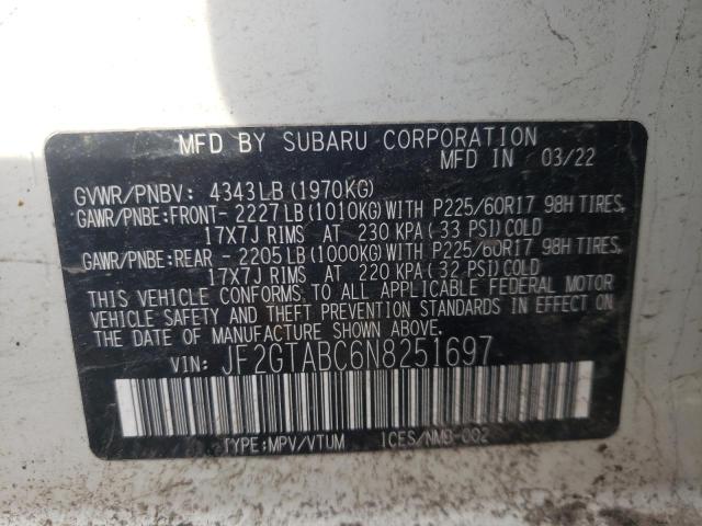 JF2GTABC6N8251697 Subaru Crosstrek
