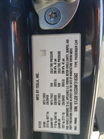 5YJ3E1EC0NF318362 Tesla MODEL 3