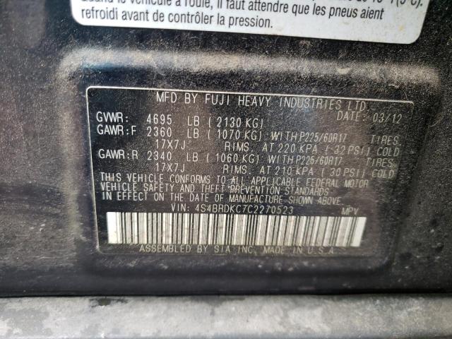 4S4BRDKC7C2270523 Subaru Outback 3.6r Limited