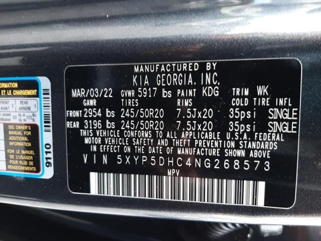 5XYP5DHC4NG268573 KIA Telluride Sx