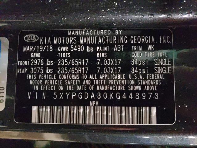 2019 KIA SORENTO L - 5XYPGDA30KG448973