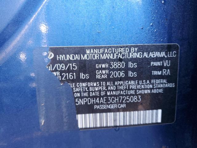 2016 HYUNDAI ELANTRA SE 5NPDH4AE3GH725083