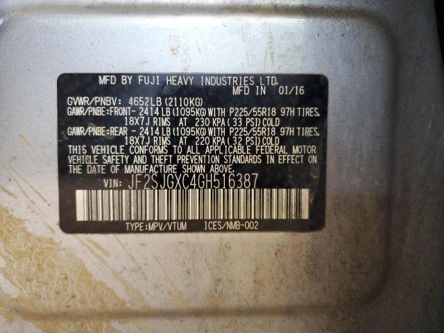 JF2SJGXC4GH516387 Subaru Forester 2.0xt Touring