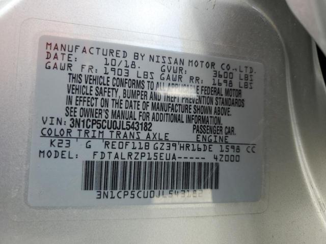 3N1CP5CU0JL543182 Nissan KICKS S