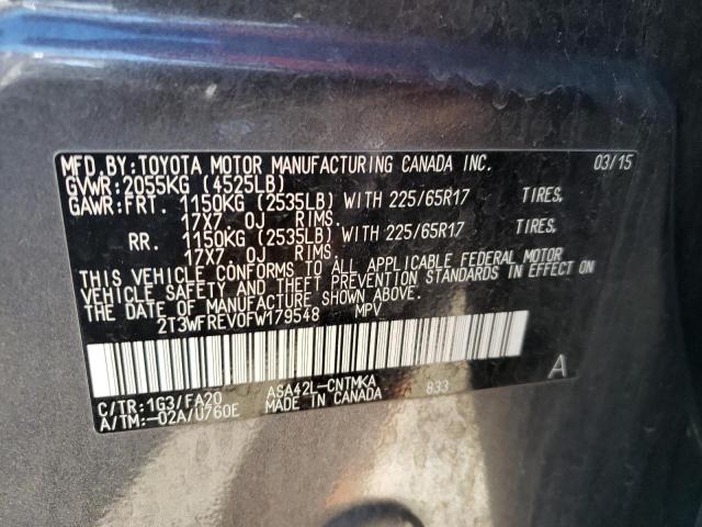 2015 TOYOTA RAV4 XLE 2T3WFREV0FW179548