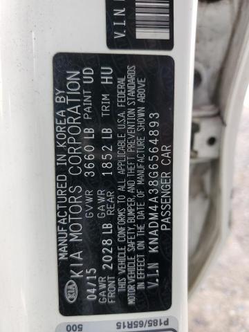 KNADM4A38G6564893 KIA RIO LX