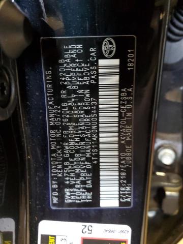 2022 TOYOTA CAMRY NIGH - 4T1S11AK0NU054437