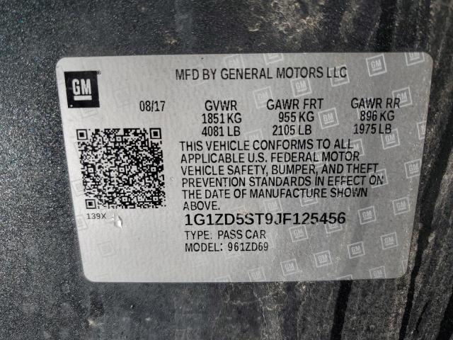 2018 CHEVROLET MALIBU LT 1G1ZD5ST9JF125456
