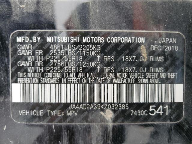 JA4AD2A39KZ032385 Mitsubishi Outlander Es