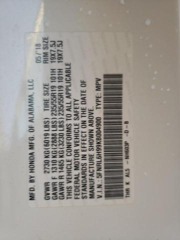 2019 HONDA ODYSSEY EL - 5FNRL6H99KB004900