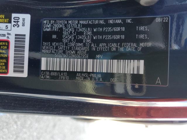 2022 TOYOTA SIENNA LIM 5TDZSKFC0NS067958