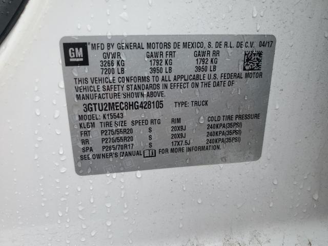 2017 GMC SIERRA K15 3GTU2MEC8HG428105