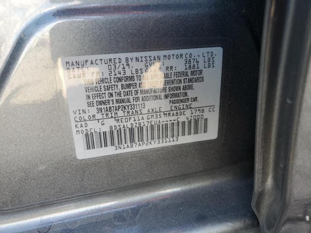 3N1AB7AP2KY331113 Nissan SENTRA S