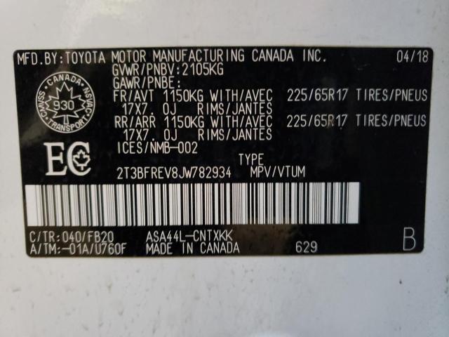 2018 TOYOTA RAV4 LE 2T3BFREV8JW782934