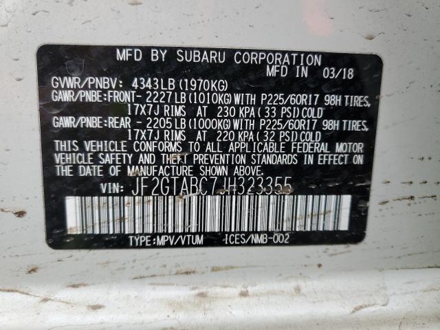 JF2GTABC7JH323355 Subaru Crosstrek Premium
