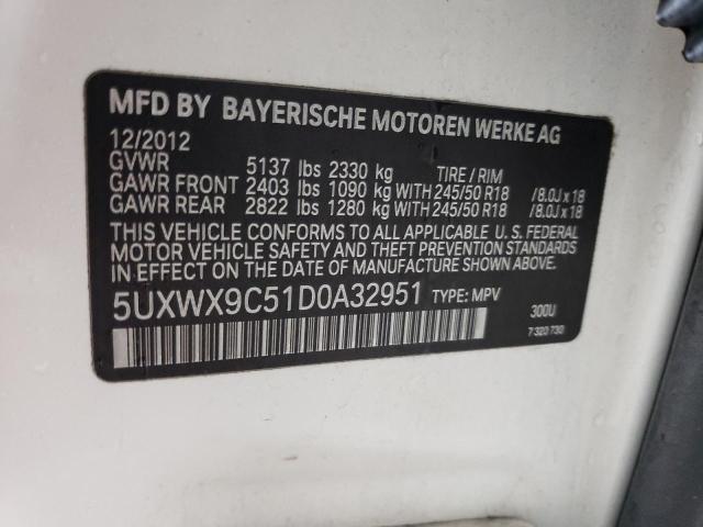 VIN 5UXWX9C51D0A32951 2013 BMW X3, Xdrive28I no.12