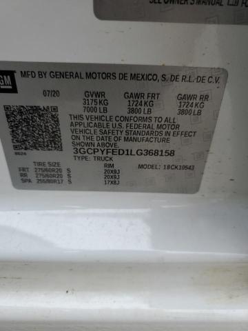 2020 CHEVROLET SILVERADO 3GCPYFED1LG368158