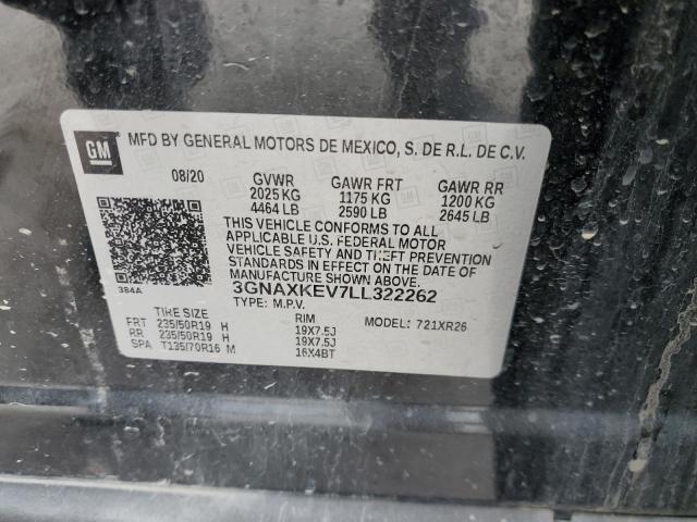 2020 CHEVROLET EQUINOX LT 3GNAXKEV7LL322262