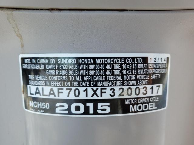 2015 HONDA NCH50 LALAF701XF3200317