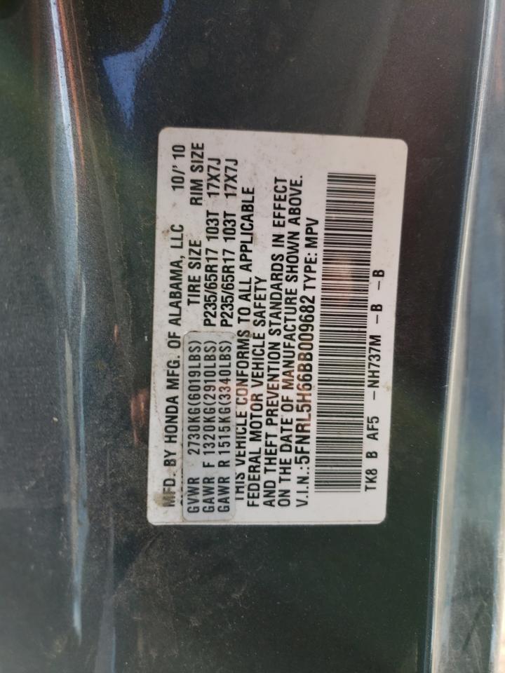 5FNRL5H66BB009682 2011 Honda Odyssey Exl