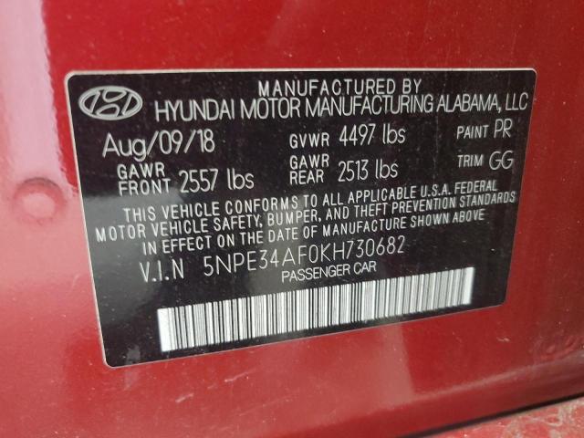 2019 HYUNDAI SONATA LIM - 5NPE34AF0KH730682