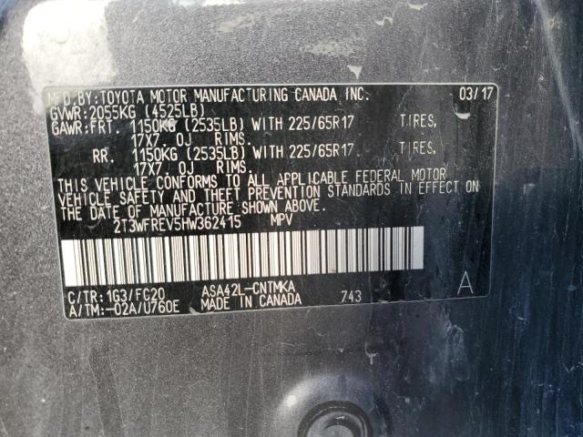2T3WFREV5HW362415 Toyota Rav4 Xle