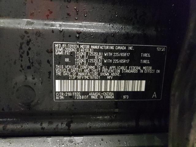 2021 TOYOTA RAV4 LE 2T3F1RFV1MC167601