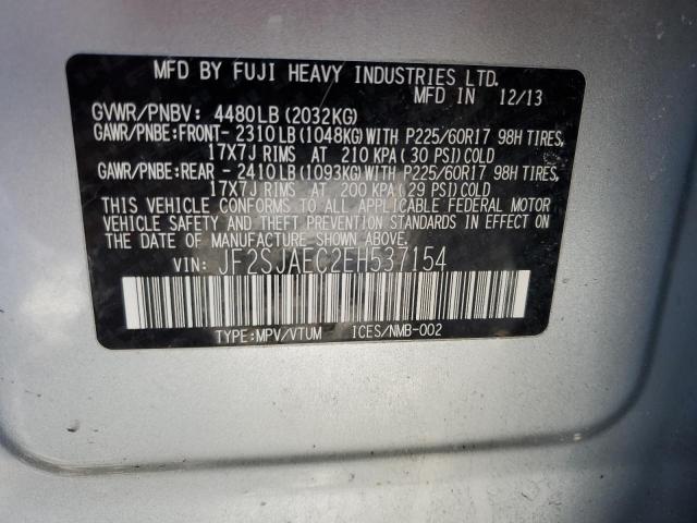 JF2SJAEC2EH537154 Subaru Forester 2.5i Premium