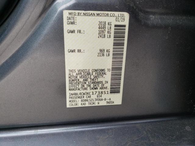 1N4BL4CW3KC173851 Nissan ALTIMA SR
