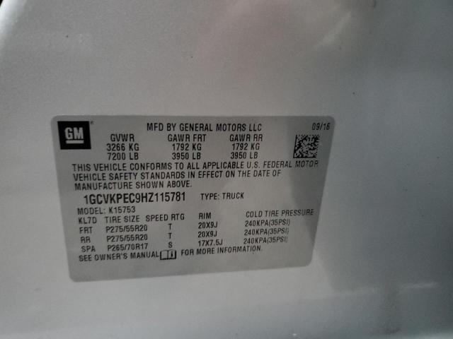 2017 CHEVROLET SILVRK1500 1GCVKPEC9HZ115781