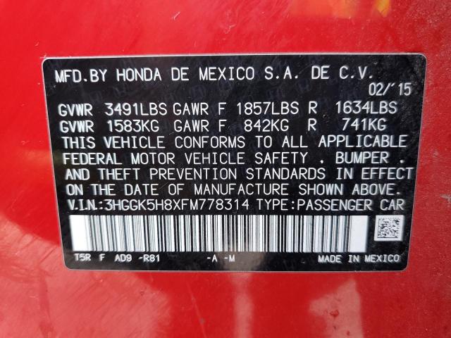 2015 HONDA FIT EX - 3HGGK5H8XFM778314