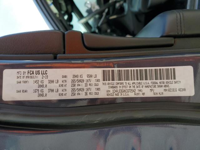 2019 JEEP GRAND CHER - 1C4RJEBG0KC672542