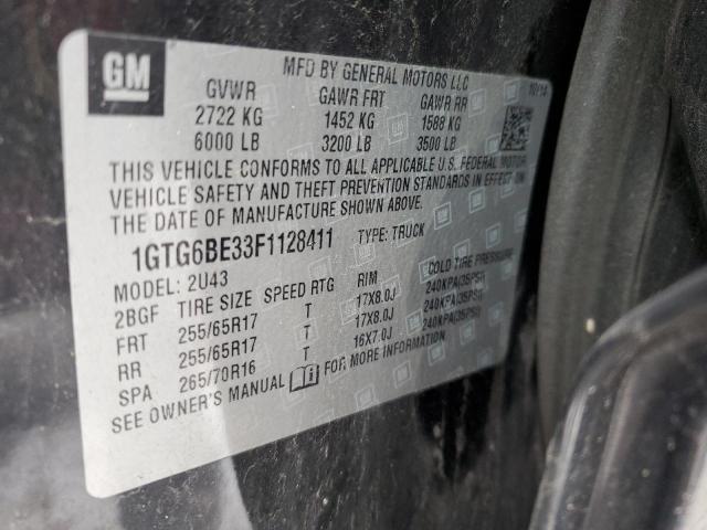 2015 GMC CANYON SLE 1GTG6BE33F1128411