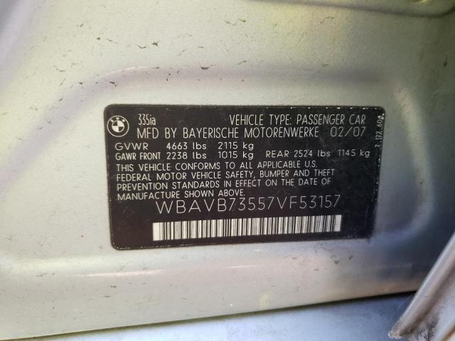 WBAVB73557VF53157 BMW 335 I