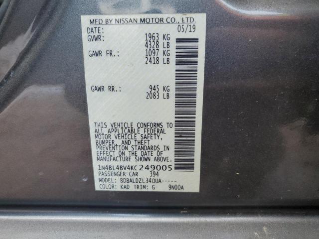 2019 NISSAN ALTIMA S - 1N4BL4BV4KC249005