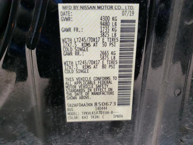 2019 NISSAN NV 3500 - 5BZAF0AA3KN850673